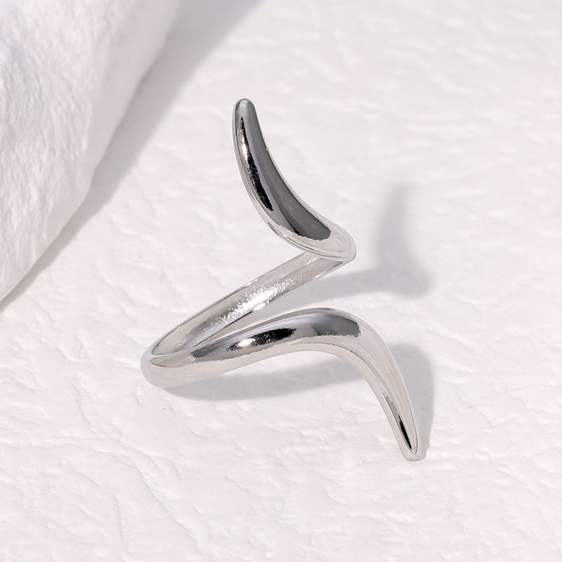 Open Ring Minimalist Stripe Geometric Stainless Steel Electroplating Rings