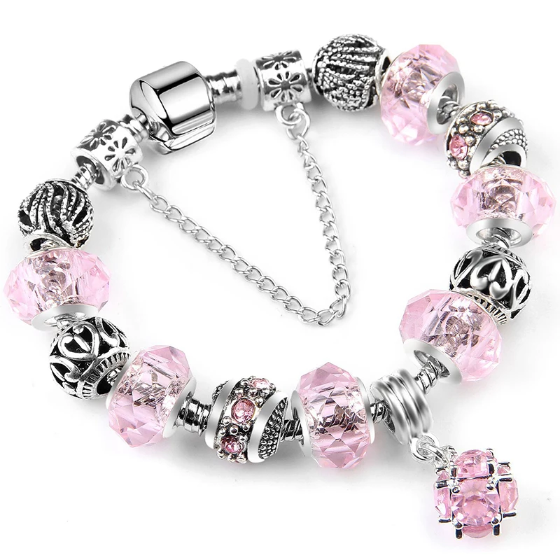 DIY Crystal Charm Bracelets Fashion Rhinestone Bead Bracelet For Women Girls Gifts