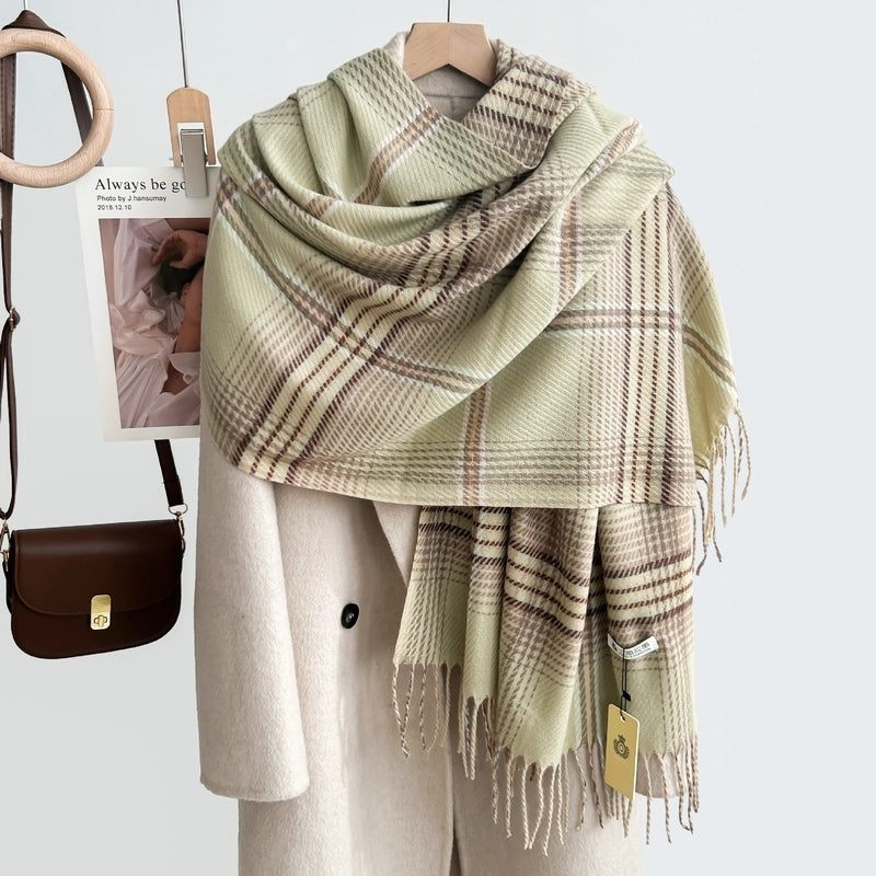 Women's Minimalist Classic Style Color Block Acrylic Polyester Scarf