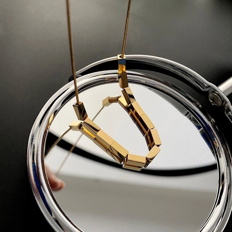 Fashion Geometric Titanium Steel Titanium Steel 18K Gold Plated Gold Plated Silver Plated Tassel Necklace
