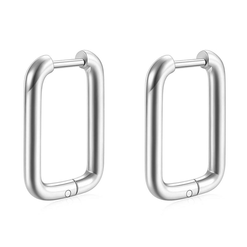 1 Pair Minimalist Oval Plating Stainless Steel Earrings