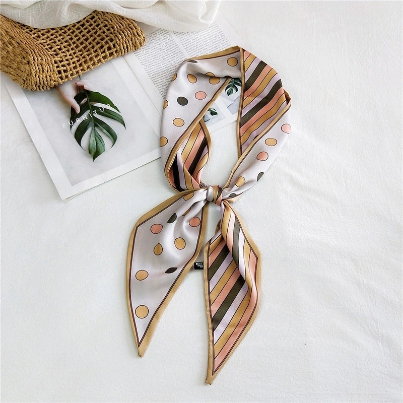 Women's Sweet Polka Dots Heart Shape Butterfly Polyester Satin Printing Silk Scarves