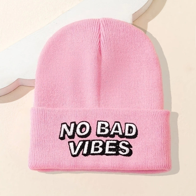 Women's Fashion Letter Embroidery Eaveless Wool Cap