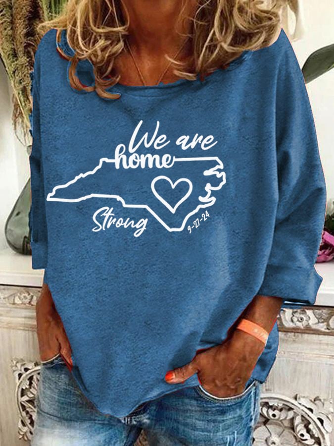 Women's North Carolina We Are Strong Printed Casual Sweatshirt