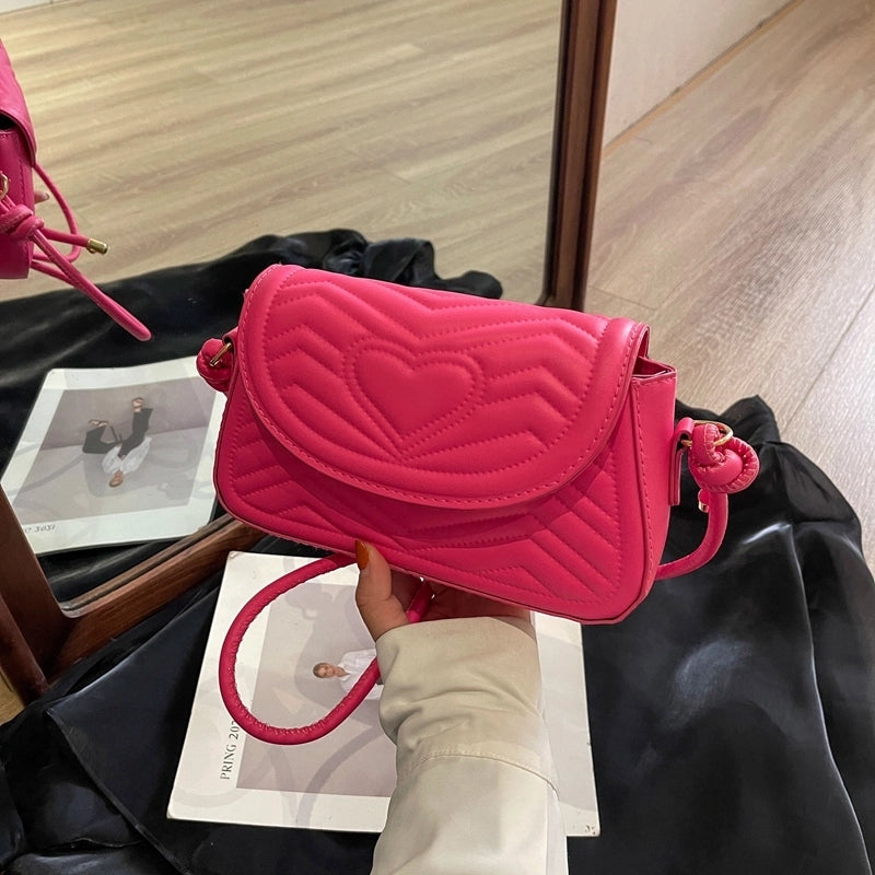 Women's Pu Leather Solid Color Elegant Square Magnetic Buckle Shoulder Bag
