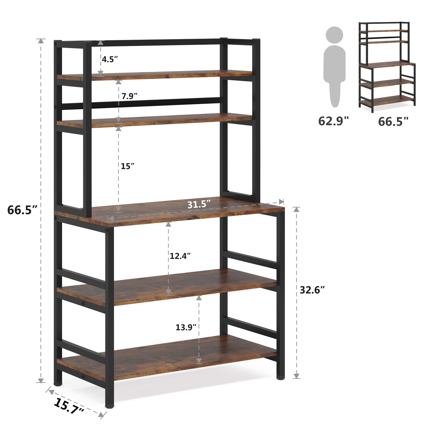 5 Tier Kitchen Baker Rack Utility Storage Shelf Microwave Oven Stand