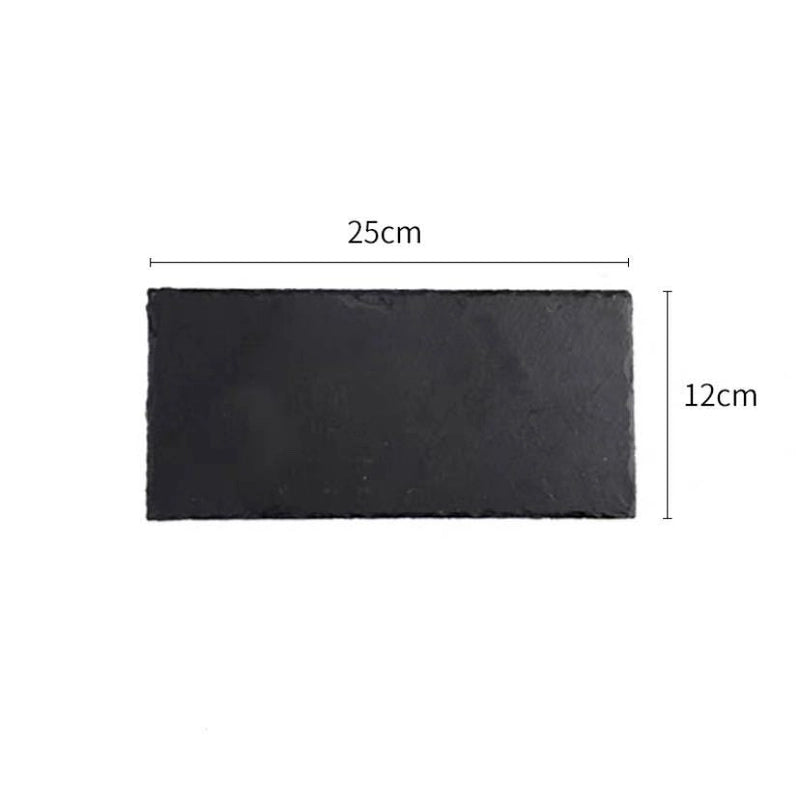 Slate Dinner Plate Dessert Sushi Plate Western Food Black Slate Plate Tableware Flat Plate Barbecue Steak Plate
