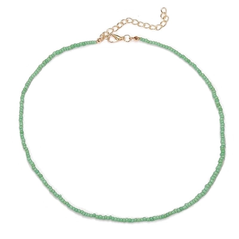 12 Pieces Minimalist Geometric Beaded Inlaid Pearls Women's Necklace