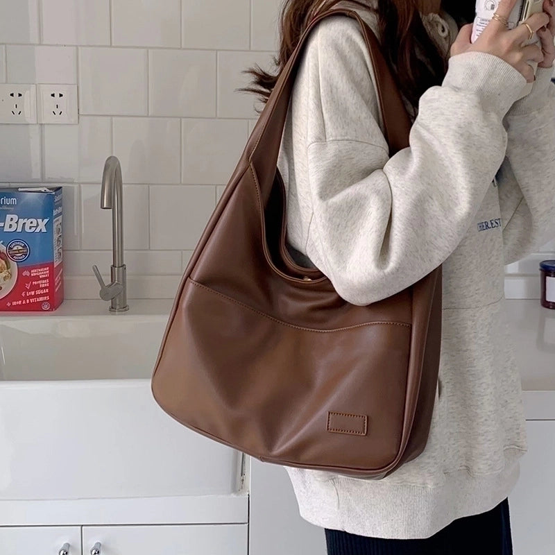 Women's Large All Seasons Pu Leather Basic Tote Bag