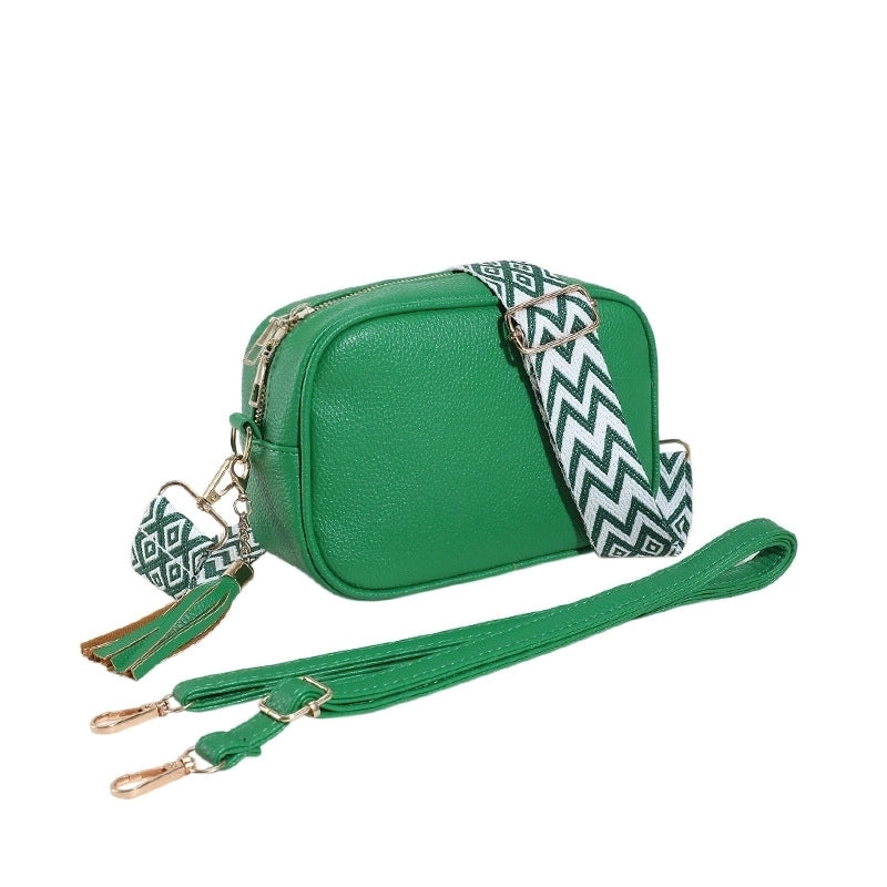 Women's Small Pu Leather Solid Color Basic Vintage Style Square Zipper Shoulder Bag Crossbody Bag Square Bag