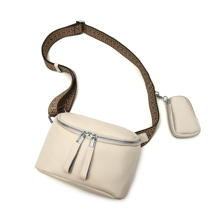 Women's Medium Leather Solid Color Streetwear Square Zipper Fanny Pack