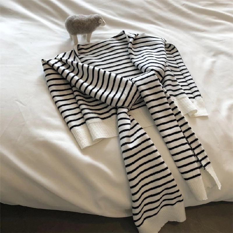 Women's Lady Stripe Knit Shawl
