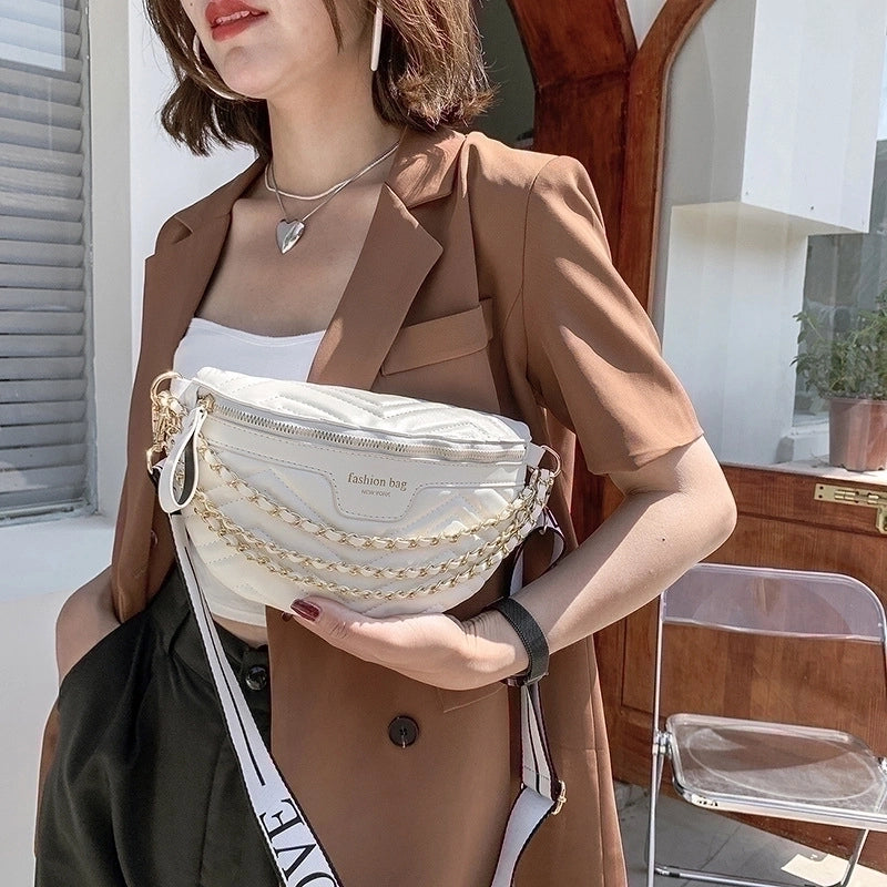 Women's Streetwear Solid Color Pu Leather Waist Bags