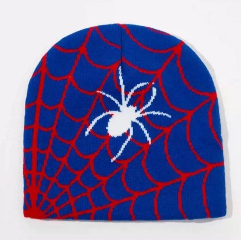 Unisex Hip-Hop Vintage Style Spider Spider Web Eaveless Wool Cap