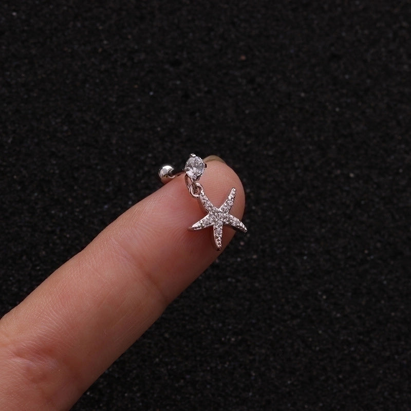Ear Cartilage Rings & Studs Fashion Pentagram Copper
