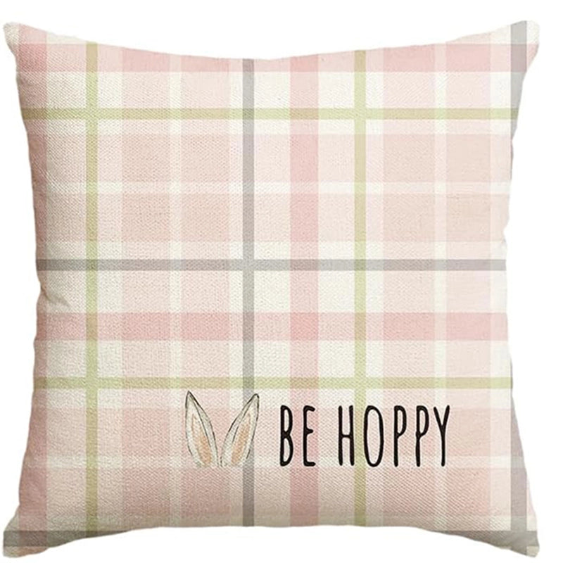 Easter Cute Classic Style Rabbit Letter Linen Pillow Cases Couch & Sofa Decor