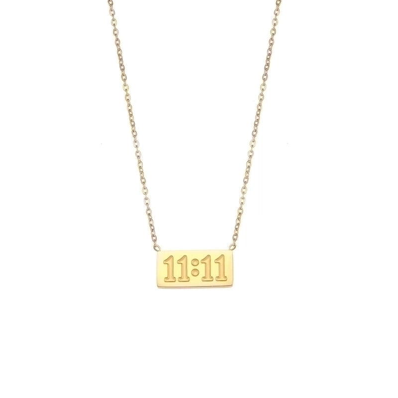 Fashion Number 304 Stainless Steel No Inlaid 18K Gold Plated Plating Necklace