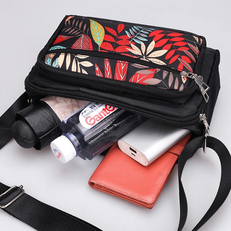 Women's Nylon Printing Streetwear Square Zipper Crossbody Bag