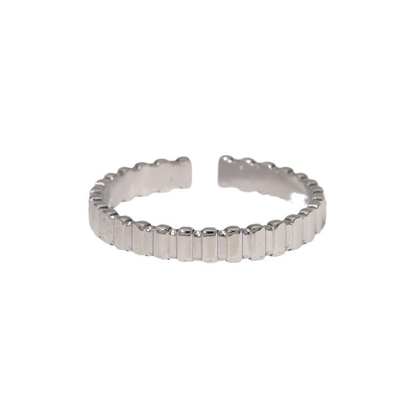 Open Ring Minimalist Stripe Geometric Stainless Steel Electroplating Rings