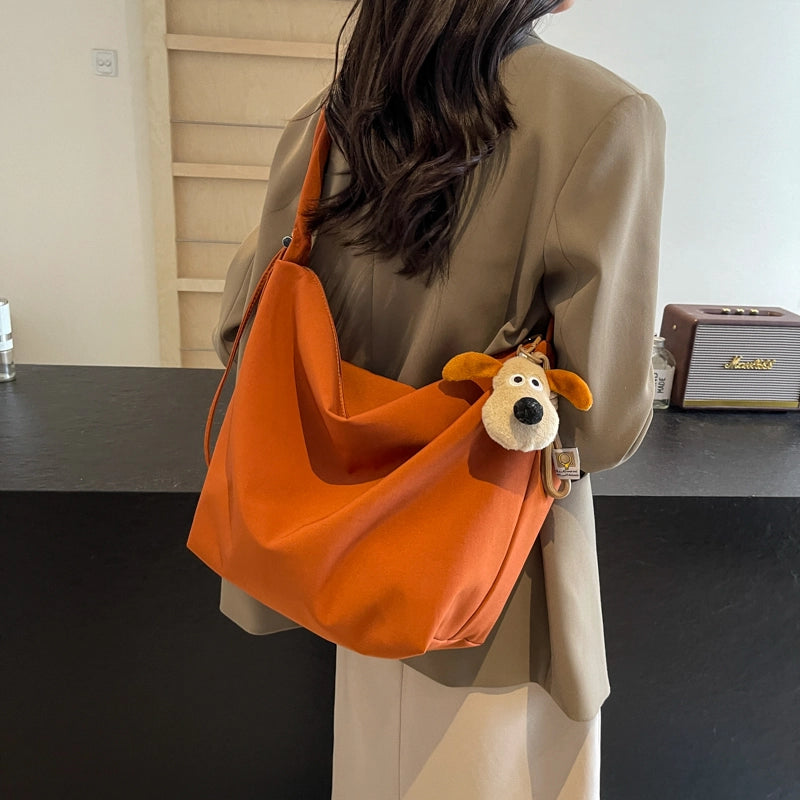 Women's One Size Nylon Solid Color Beach Sewing Thread Square Zipper Crossbody Bag