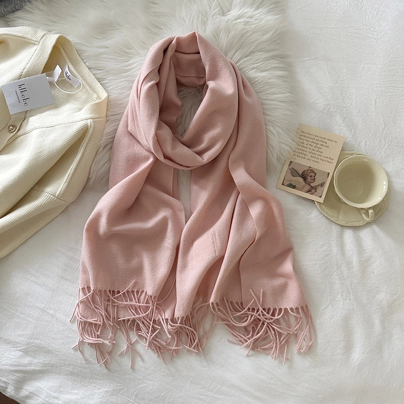 Unisex Streetwear Solid Color Imitation Cashmere Scarf