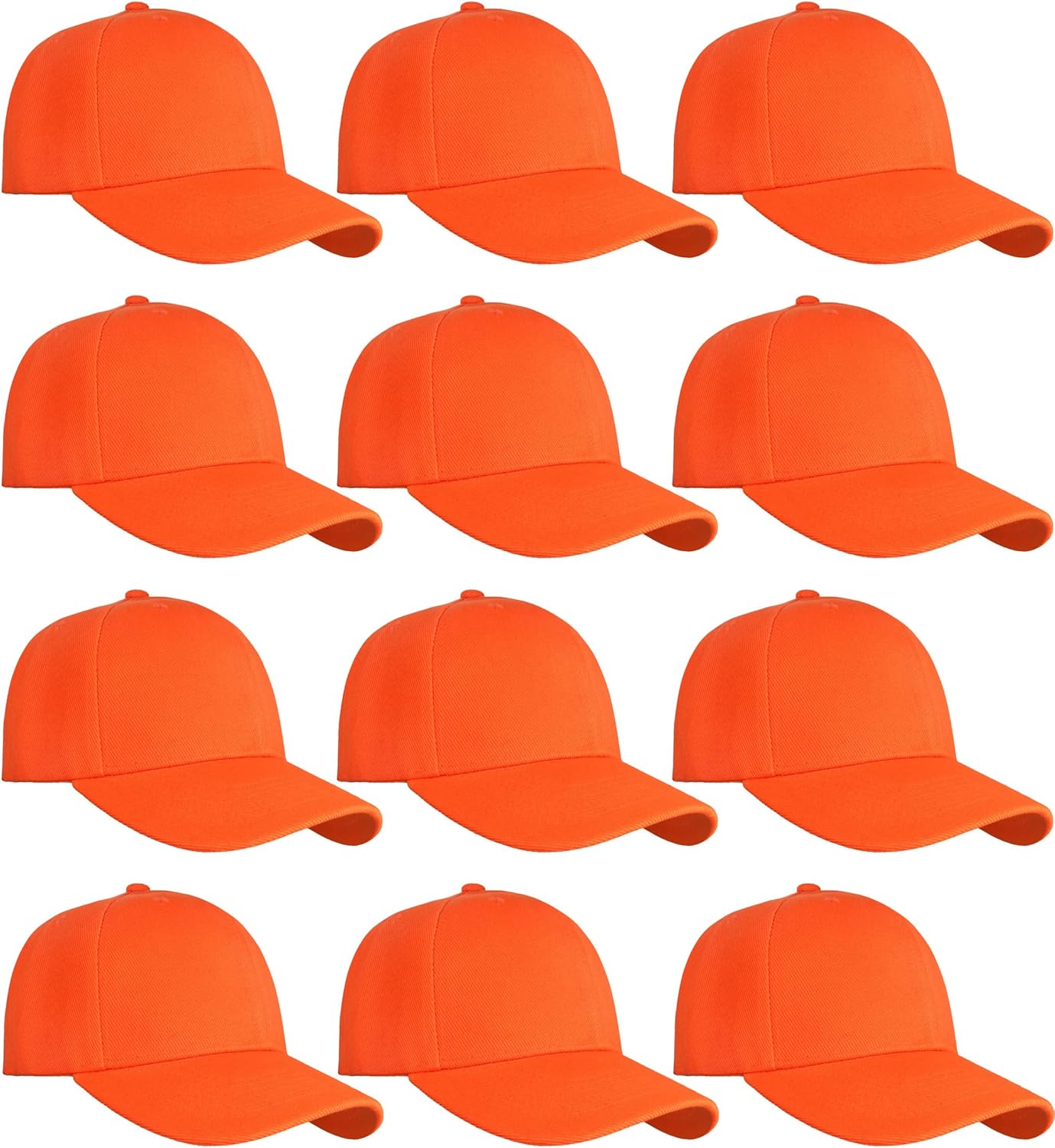 Falari Wholesale Bulk Lot 12-Pack Baseball Cap Adjustable Size Plain Blank Solid Color