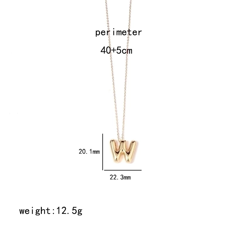 IG Style Minimalist Letter Stainless Steel Copper Polishing Plating Pendant Necklace