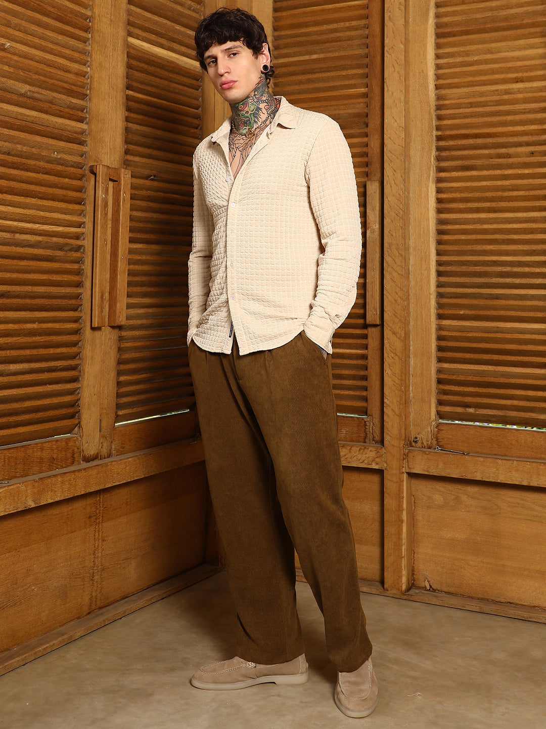 Cube-Textured Shirt