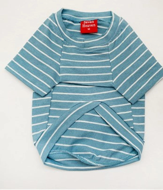 Summer Simple Color Block Striped Pet Cotton Shirt