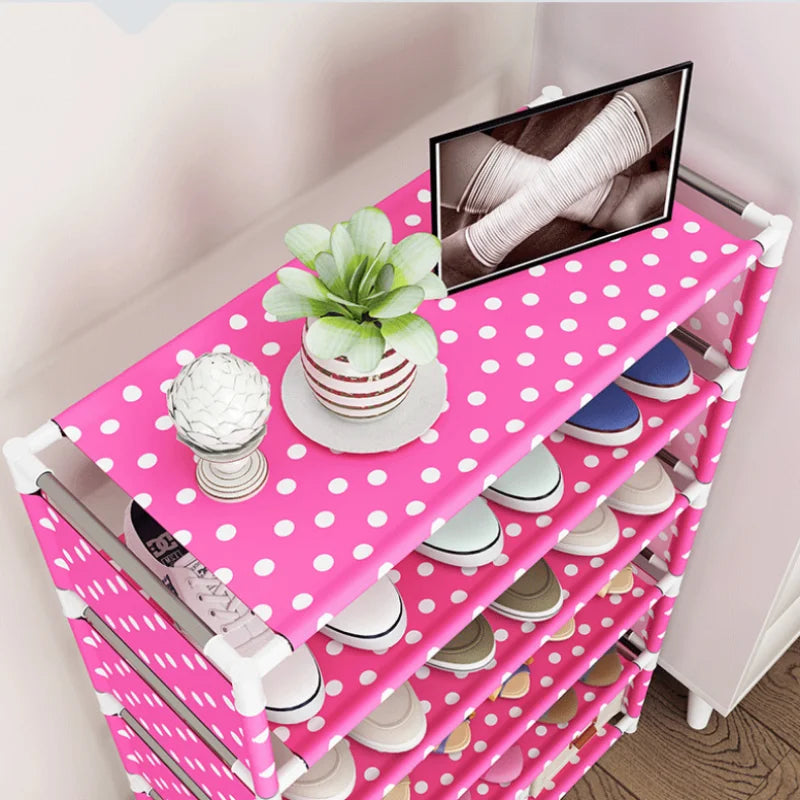 High Quality 5 Layer Shoe Rack Organizer with Cloth Space Saving & Cabinet Dustproof Dormitory Shoe-shelf