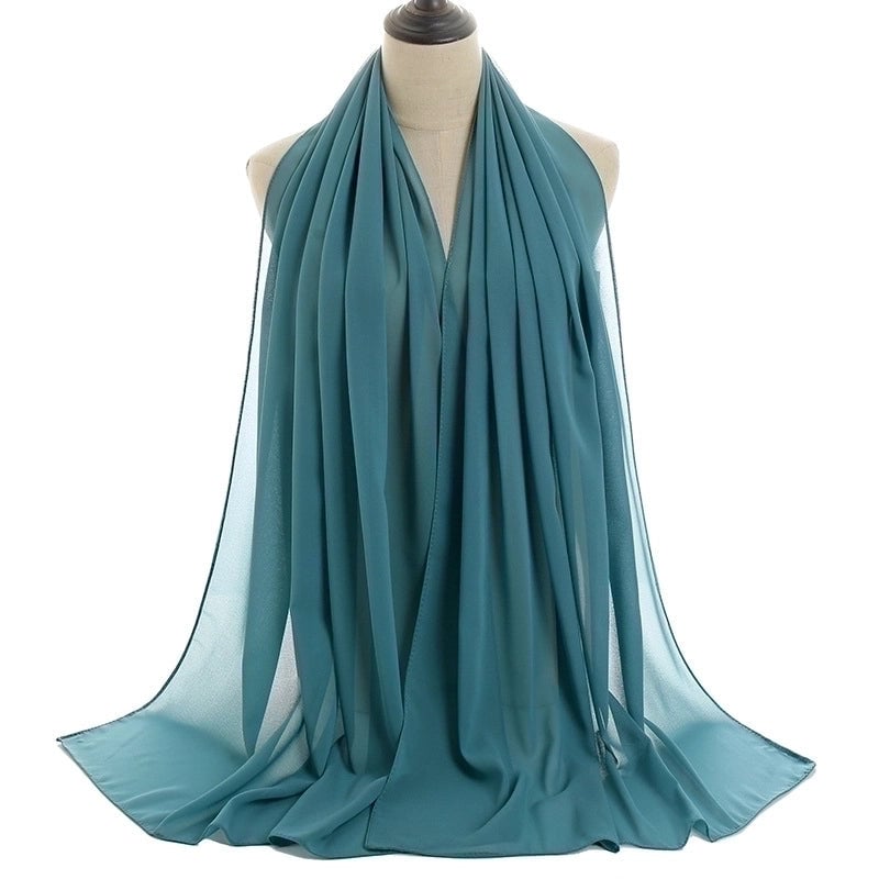Women's Minimalist Solid Color Chiffon Cotton Linen Scarves
