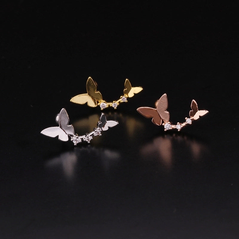 Ear Cartilage Rings & Studs Flower 316L Stainless Steel  Copper Inlaid Zircon