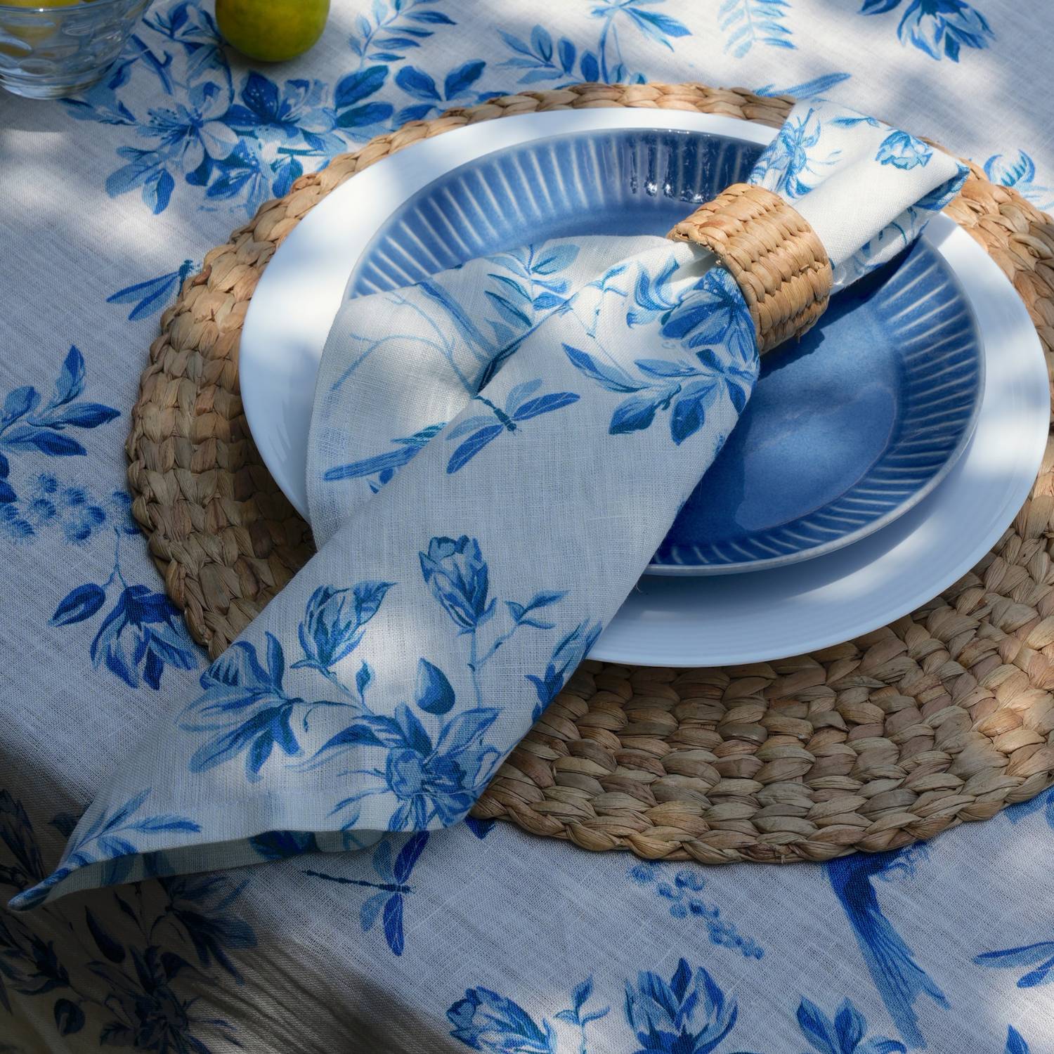 French Toile 100% Linen Napkins