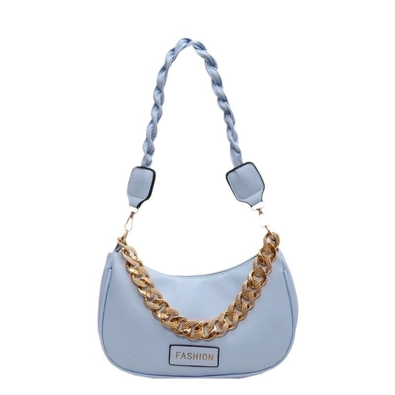 Women's Medium Pu Leather Solid Color Preppy Style Classic Style Dumpling Shape Zipper Shoulder Bag