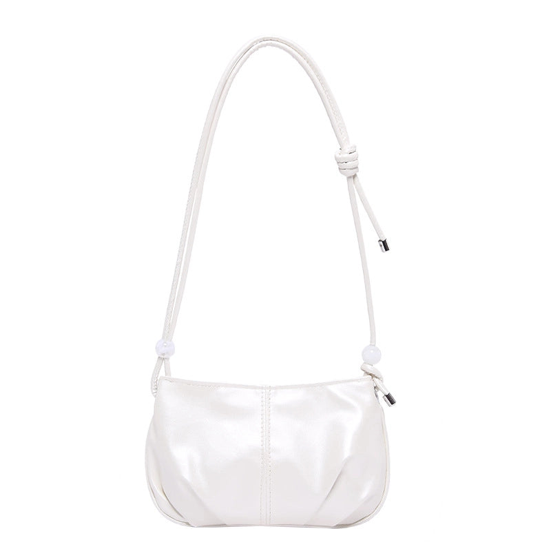 Women's Pu Leather Solid Color Streetwear Pillow Shape Zipper Crossbody Bag
