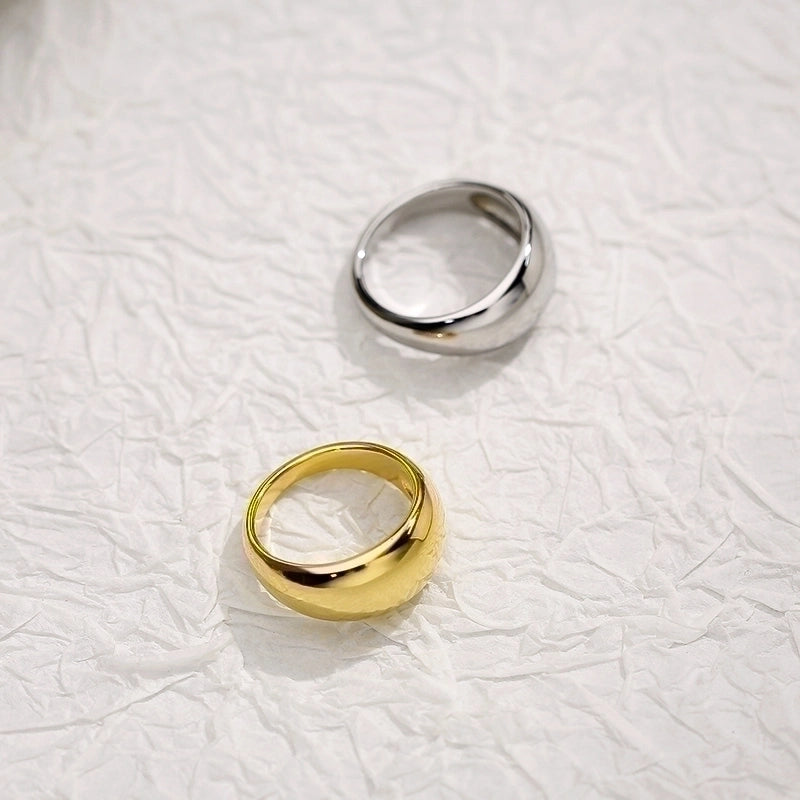 Minimalist Geometric Titanium Steel 18K Gold Plated Plating Rings