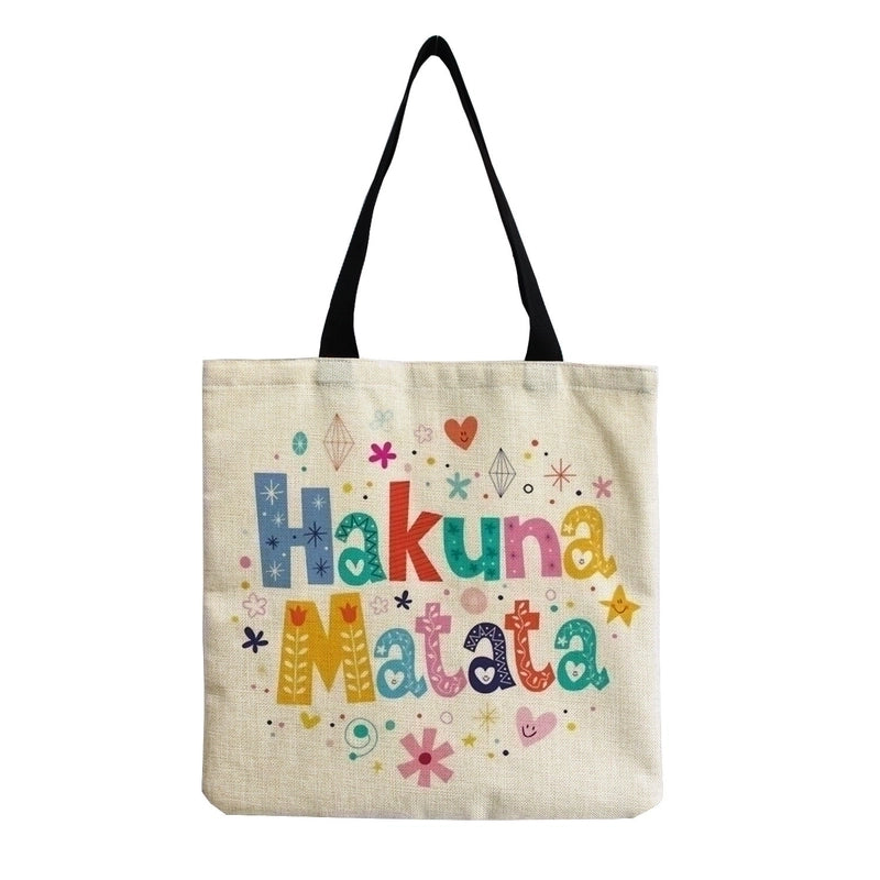 Women's Minimalist Letter Cotton And Linen Shopping Bags