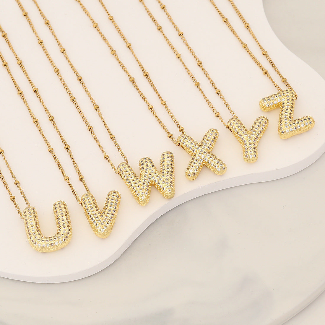 Expressive Letter Text Number Copper Electroplating Necklaces