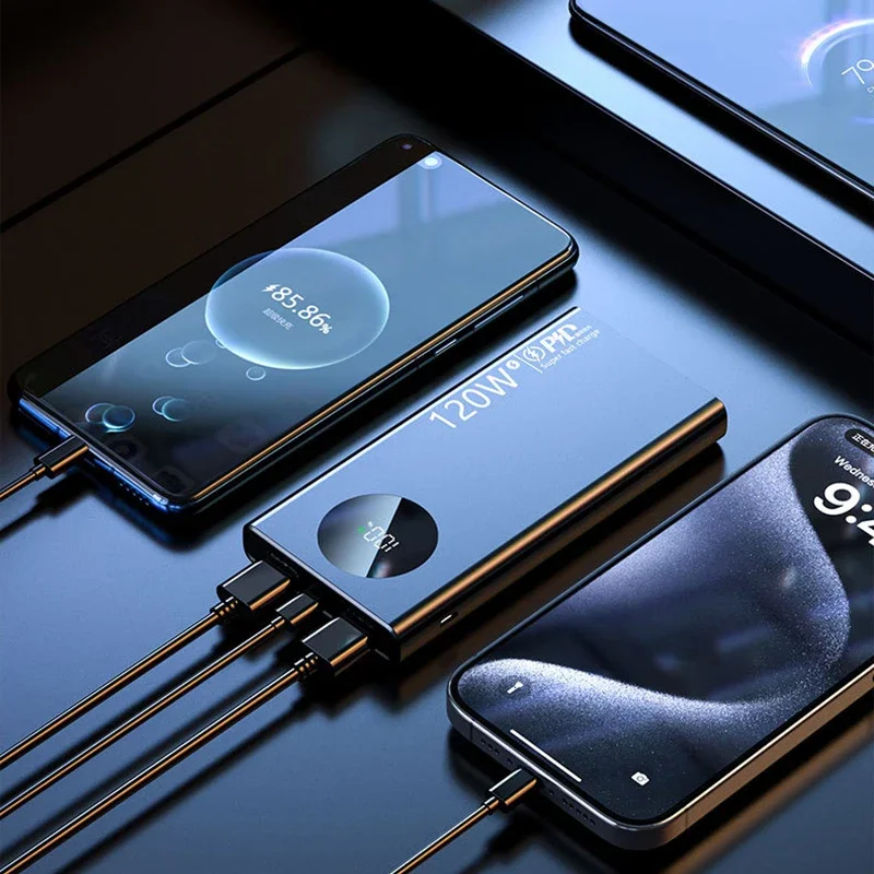 120W Super Fast Charging 500000mAh High Capacity Power Bank Thin Light Digital Display Power Bank For iPhone Samsung Huawei 2025