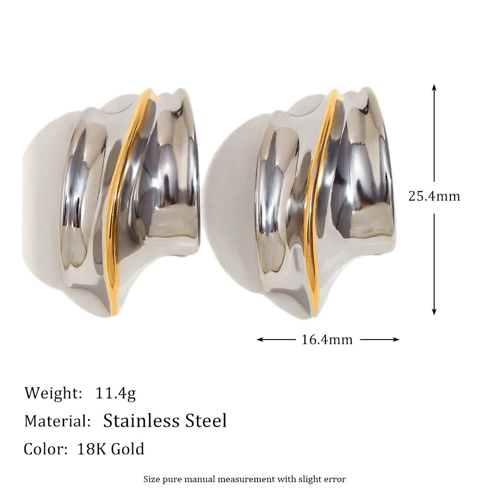 Niche High-End Retro Hot-Selling Earrings Stainless Steel 18K Gold-Plated Natural Stone Long Water Drop Earrings For Women