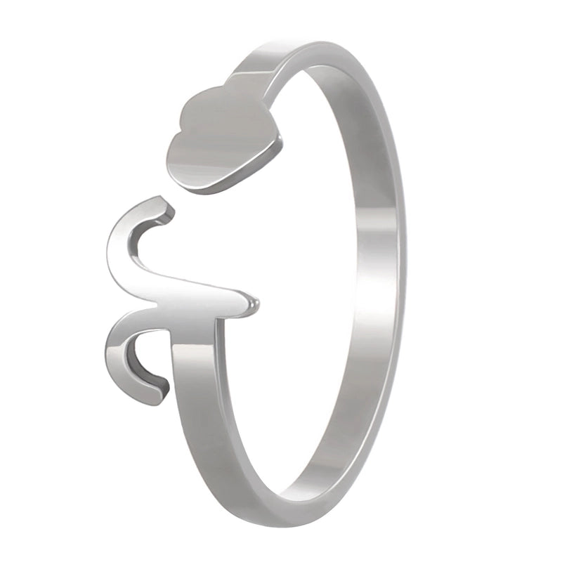 Minimalist Twelve Constellation Stainless Steel Open Rings