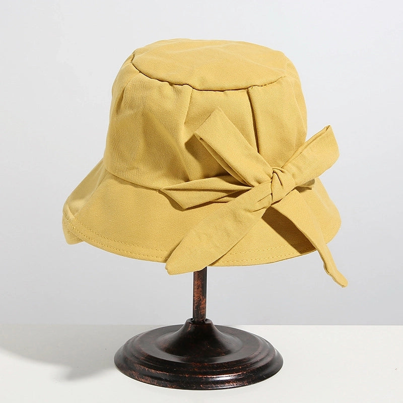 Women's Retro Minimalist Solid Color Curved Eaves Bucket Hat