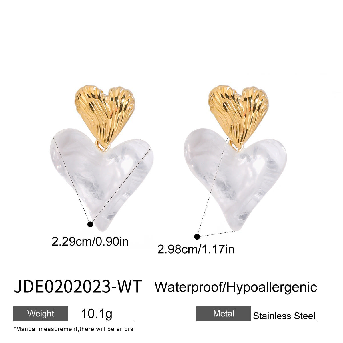Resin Stainless Steel Love Earrings Niche Exquisite Earrings Titanium Steel