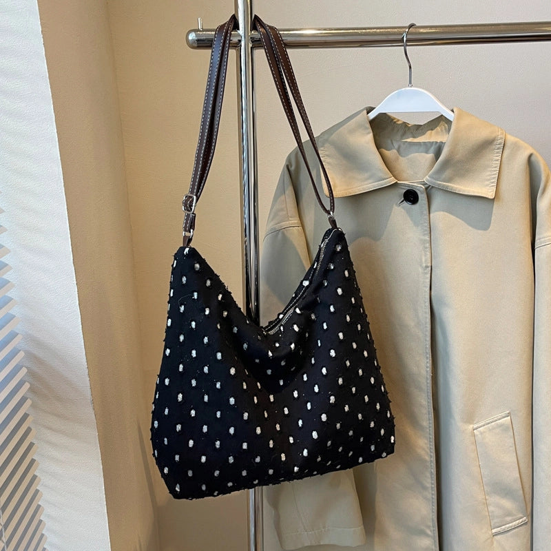 Women's Medium Canvas Solid Color Streetwear Square Zipper Shoulder Bag
