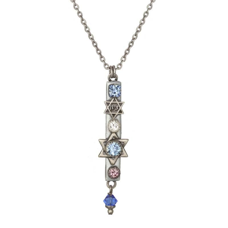 Ice Crystals Mezuzah Necklace