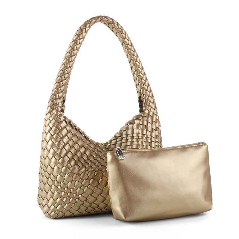 Women's Medium Pu Leather Solid Color Classic Style Streetwear Weave Square Magnetic Buckle Underarm Bag