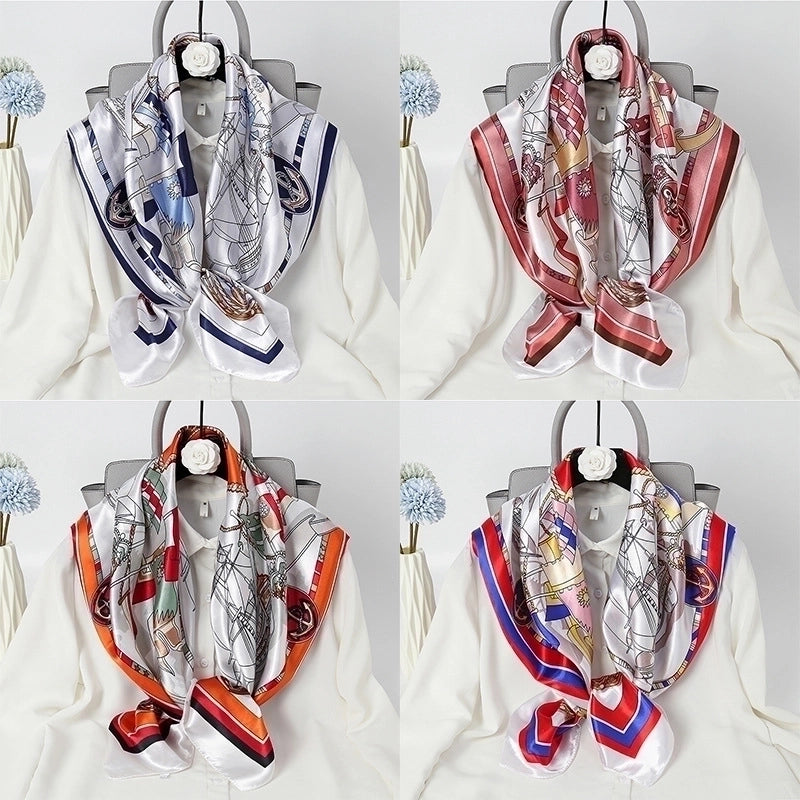 Women's Fashion Flower Chiffon Printing Silk Scarves