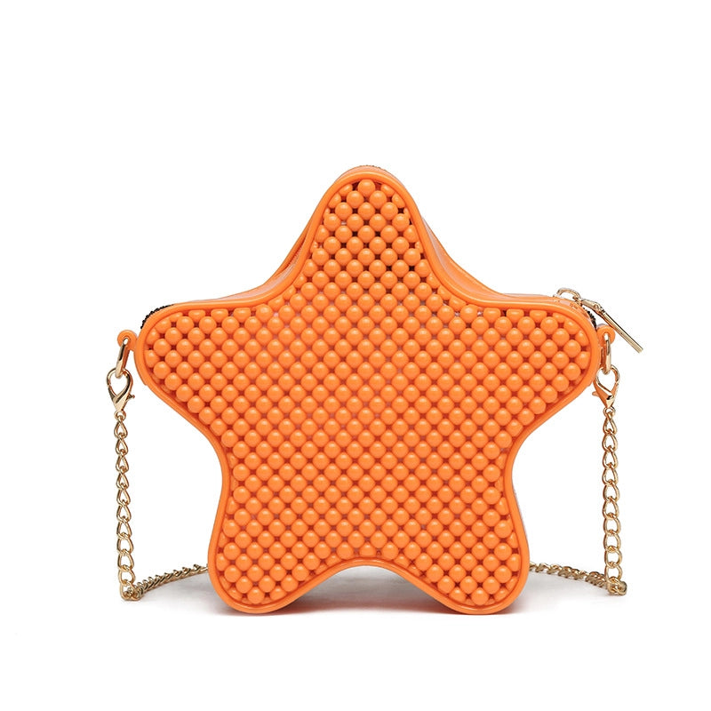 Women's Medium PVC Star Cute Zipper Jelly Bag