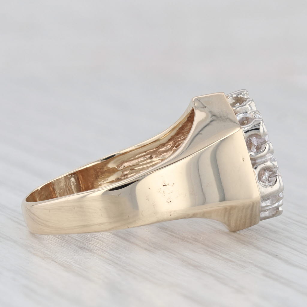 1.20ctw Diamond Cluster Ring 14k Yellow Gold Size 10 Men's