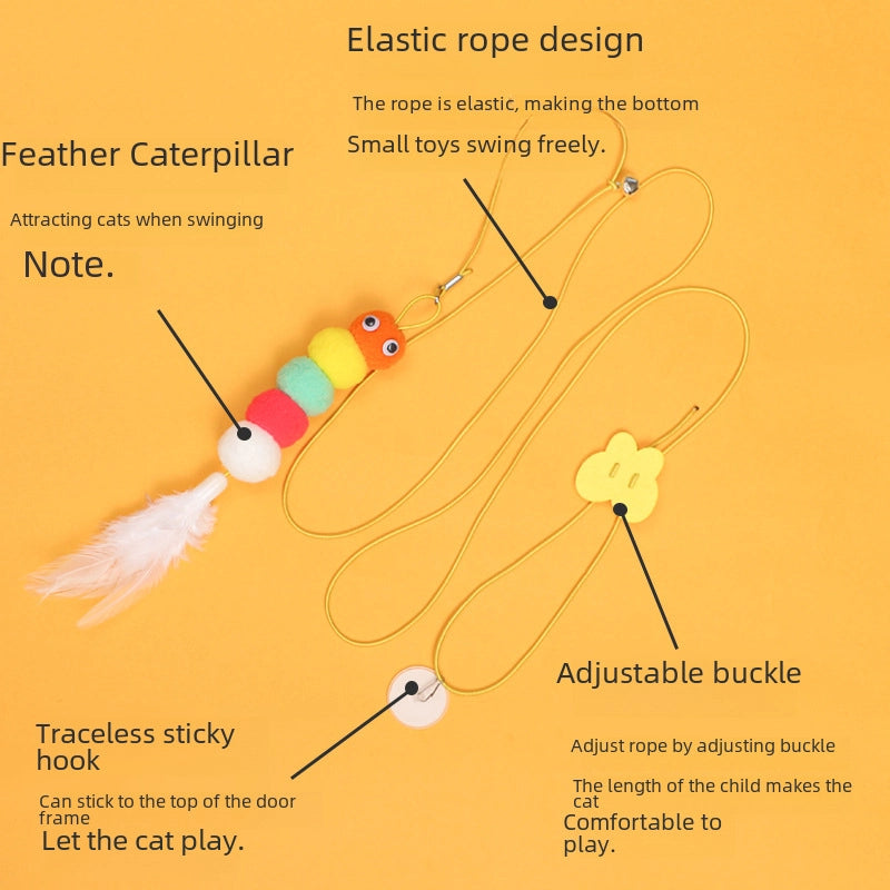 Cat Toy Hanging Door Pet Cat Felt Toy Retractable Catnip Hanging Cat Toy